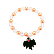 (E) 2025 Halloween Party Favors Kids Halloween Hand Beaded Hand Decorated Pumpkin Halloween Orange Bracelet
