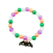 (D) 2025 Halloween Party Favors Kids Halloween Hand Beaded Hand Decorated Pumpkin Halloween Orange Bracelet