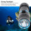 5000lm L2 Linterna de buceo 14cm blanca IPX8 100m 12