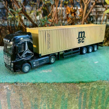 (Container Black) 2025 1:50 Large Diecast Alloy Truck Car Model Toys Container Pull Back Sound And Light Transport Vehicles Model Toys For Boys Gifts