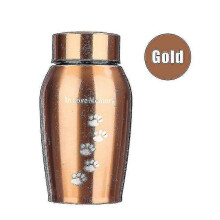 (Gold) 2025 250ml Stainless Steel Urns Pets Dog Cat Birds Mouse Cremation Ashes Urn Keepsake Casket Columbarium Pets Memorials