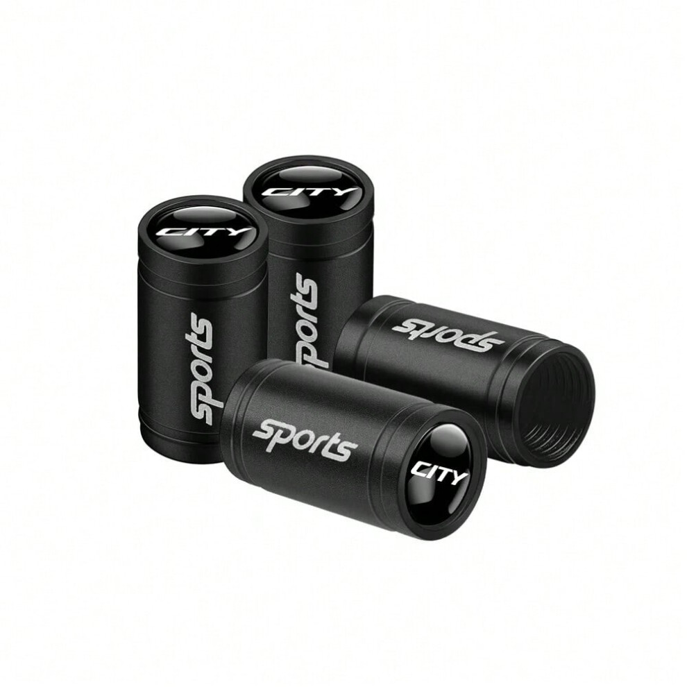 (MS black-City) 4Pcs Metal Car Wheel Tire Valve Air Stem Cap Cover For Honda Hrv Jazz City Fit Accord 7 Crv Odyssey Civic Pilot RR Spirior Mugen-image-OPC-PJN969C-NEW