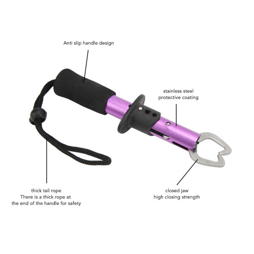 Pinza para peces de acero inoxidable morada - Mandíbula cerrada 2