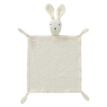 (Milky white) 2025 Cotton muslin rabbit safety blanket soft and breathable baby gift for boys and girls