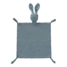 (Ink blue) 2025 Cotton muslin rabbit safety blanket soft and breathable baby gift for boys and girls