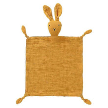 (turmeric) 2025 Cotton muslin rabbit safety blanket soft and breathable baby gift for boys and girls