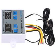 Dual-Display Temperatur- und Feuchtigkeitsregler Heizungs- und Kühlthermostat Schalter NTC 10K Sensor 12V
