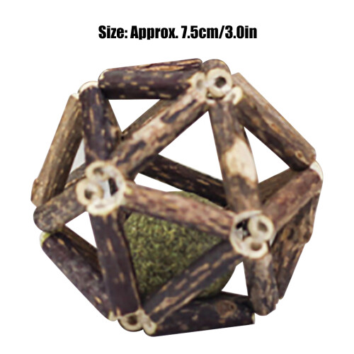 Catnip Wooden Ball Silvervine Stick Teeth Grinding 1