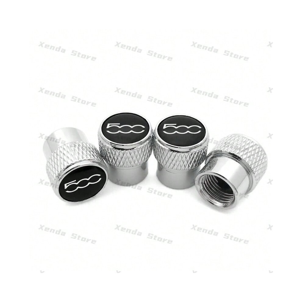 (500 Silver) 4Pcs Metal Tire Valve Caps Car Tyre Air Stems Cover For Fiat Abarth 500 Tipo FR Punto Ducato Stilo Palio Bravo Pondo Accessories-image-OPC-PJN9HYH-NEW