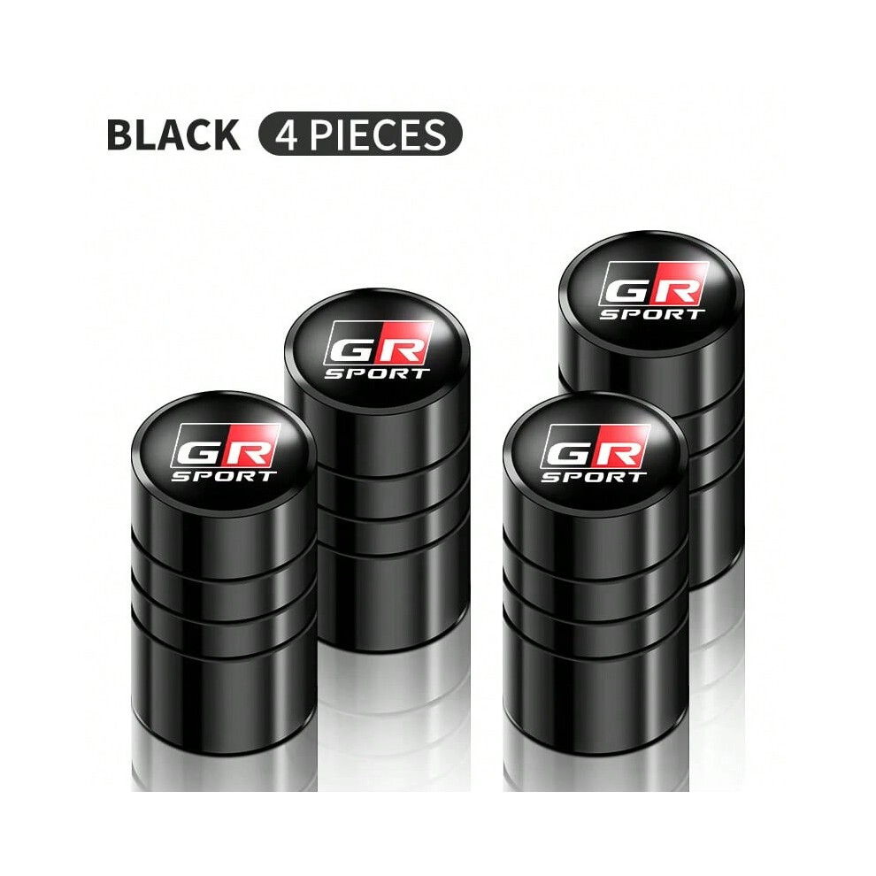 (GR Sport-black-4pcs) 4Pcs Car Logo Wheel Tire Valve Stem Caps Cover for Toyota GR GAZOO RACING Toyota Yaris Hilux Corolla Prius Avensis Auris Rav4-image-OPC-PJN9JBD-NEW