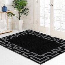 (40 x 60 cm (1 ft. 4 in x 2 ft.), Nico Black) Nonslip Large Printed Rugs Living Room Bedroom Carpets Runner Rug & Door Mats
