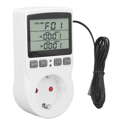 Enchufe de control de temperatura LCD ABS 50-99C 0.1C 50/60Hz