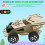 Kit de coche de madera 4x4, 2 pilas AA, madera natural 9
