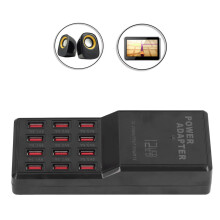 W 858 12A 12-Port USB-Ladegerät ABS Schwarz 95 cm Kabel