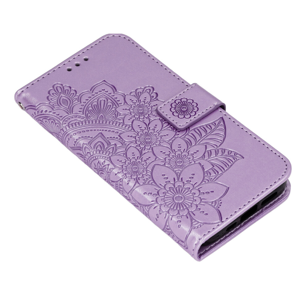Pu Leather Phone Wallet Case With Card Slot & Stand For Iphone 13 Purple 7901341986271