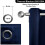 (NAVY, 66" Width x 54" Drop) Thermal Blackout Eyelet Ring Top Curtains Pair + Tie Back 3