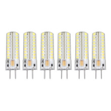 6 Stück GY6.35 LED-Glühbirne 7W AC/DC 12V 700lm 72 LEDs 360-Grad-LED-Maisbirne für Pendelleuchten Deckenlampen Weißes Licht (6000K-6500K)