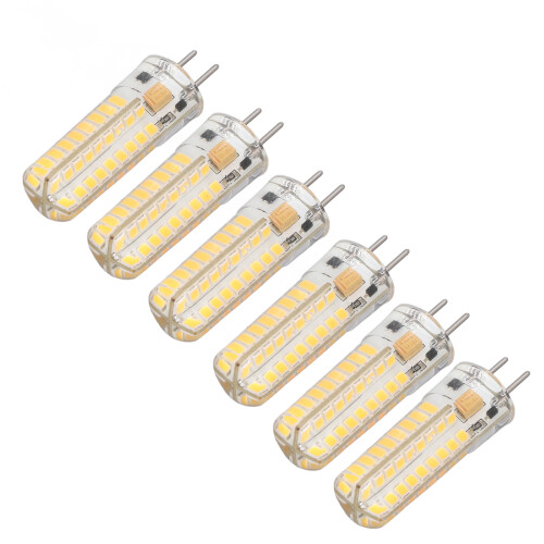 6 Stück GY6.35 LED Glühbirne 7W AC/DC 12V 700lm 72 LEDs 360 Grad LED Maislichtlampe für Pendelleuchten Deckenlampen Warmweiß (2700K-3000K)