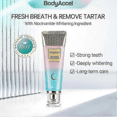 (3pcs)2025 1-3X BodyAccel Niacinamide Whitening Toothpaste BodyAccel Toothpaste Niacinamide 1