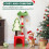 PawHut PawHut 103cm Christmas Cat Tower with Scratching Post and Board, Green 4