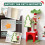 PawHut PawHut 103cm Christmas Cat Tower with Scratching Post and Board, Green 5