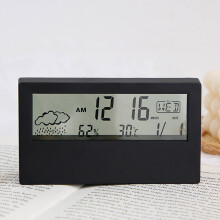 LCD-Wecker Transparent Mehrzweck mit großem Display, batteriebetriebener digitaler Wecker für Zuhause und unterwegs, Schwarz