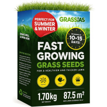 Grassias Fast Growing Grass Seed 1.7KG Premium Lawn Mix UK