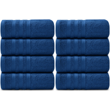 Pack of 8 Big Super Jumbo Bath Sheets 100x200 cm Premium Egyptian Cotton XL Bath Towels (Blue)