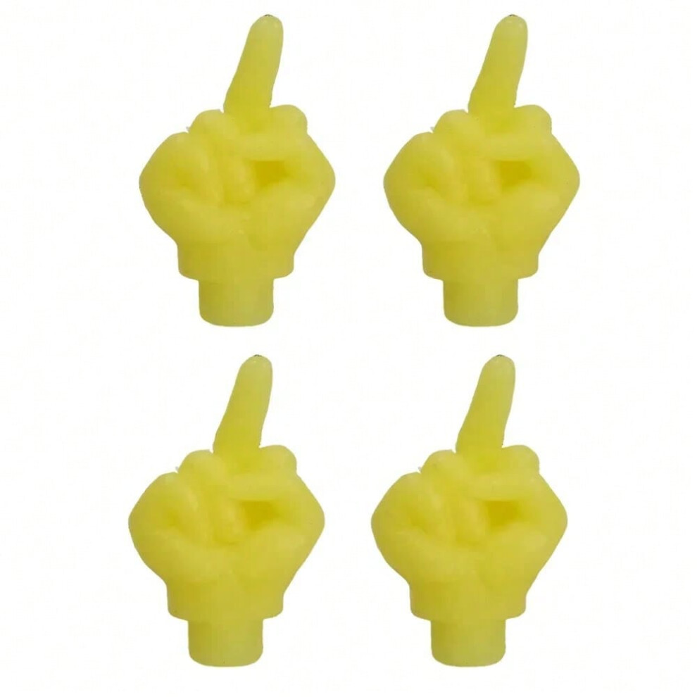 (4pcs yellow) 1/4/8PCS Spoof Middle Finger Car Tire Valves Glow-in-the-dark Valve Cores Naughty Style Motorcycle Valves Car Accessories-image-OPC-PJNBQZS-NEW