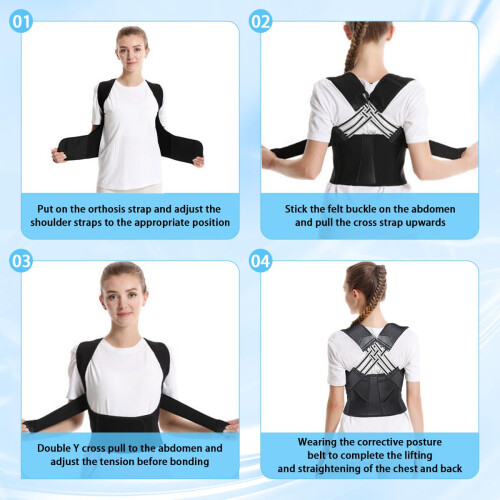 Adjustable Back Posture Belt for Men and Women, Breathable Shoulder Strap Posture Corrector, Size M for Back, Neck, and Shoulder Support 1