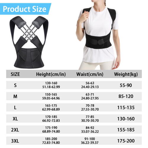 Adjustable Back Posture Belt for Men and Women, Breathable Shoulder Strap Posture Corrector, Size M for Back, Neck, and Shoulder Support 2
