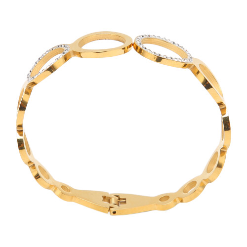 Modelo 30 Pulsera de cadena ovalada dorada, 49 mm de diámetro interior 2