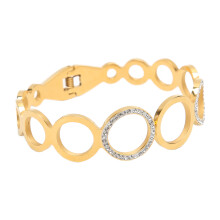 Modelo 30 Pulsera de cadena ovalada dorada, 49 mm de diámetro interior