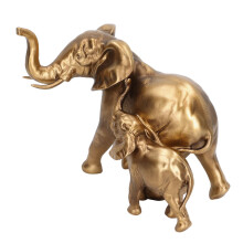 Figuritas de elefante, madre y cría, acabado antiguo