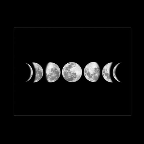 Moon Phases Canvas Painting Rimless Paintings on 2