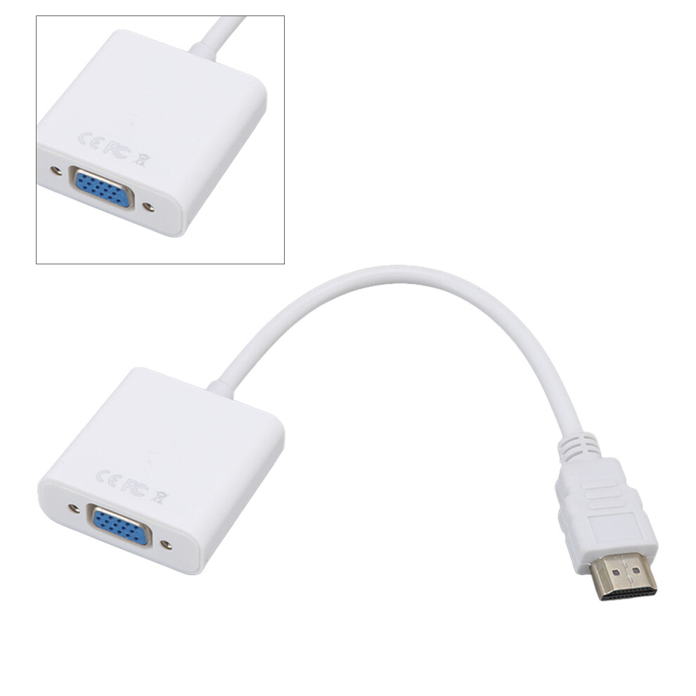 Hdmi To Vga Adapter Abs 1080P 1.4 Output Plug & Play For Monitors White 8711342000710