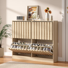 UEV Shoe Cabinet with 4 Flip Drawers Modern Wood Ventilated Design
