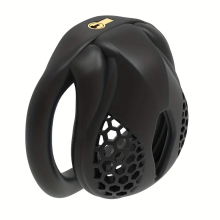 (Black, Nub) 2025 NEW Male Chastity Device Breathable Cock Cage Mini Lock with 4 Penis Rings Bondage Fetish Adult Sex Toy for Men(Bend Ring)