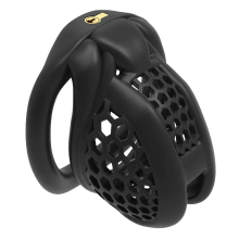 (Black, Nano) 2025 NEW Male Chastity Device Breathable Cock Cage Mini Lock with 4 Penis Rings Bondage Fetish Adult Sex Toy for Men(Bend Ring)