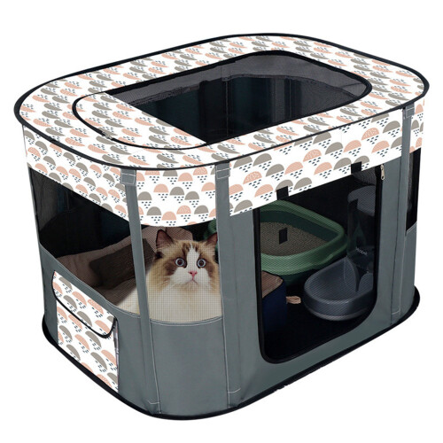 Foldable Cat House Removable Skylight Breathable
