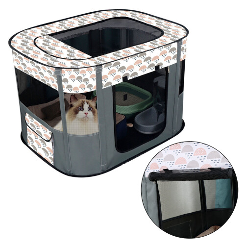 Foldable Cat House Removable Skylight Breathable 2