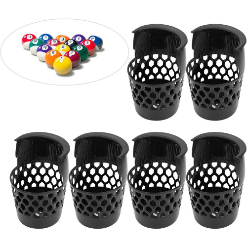 Pool Table Pockets Replacement Set 6PCS Lightweight Plastic Billiard Drop Net Bags Compatible with Standard Tables 1