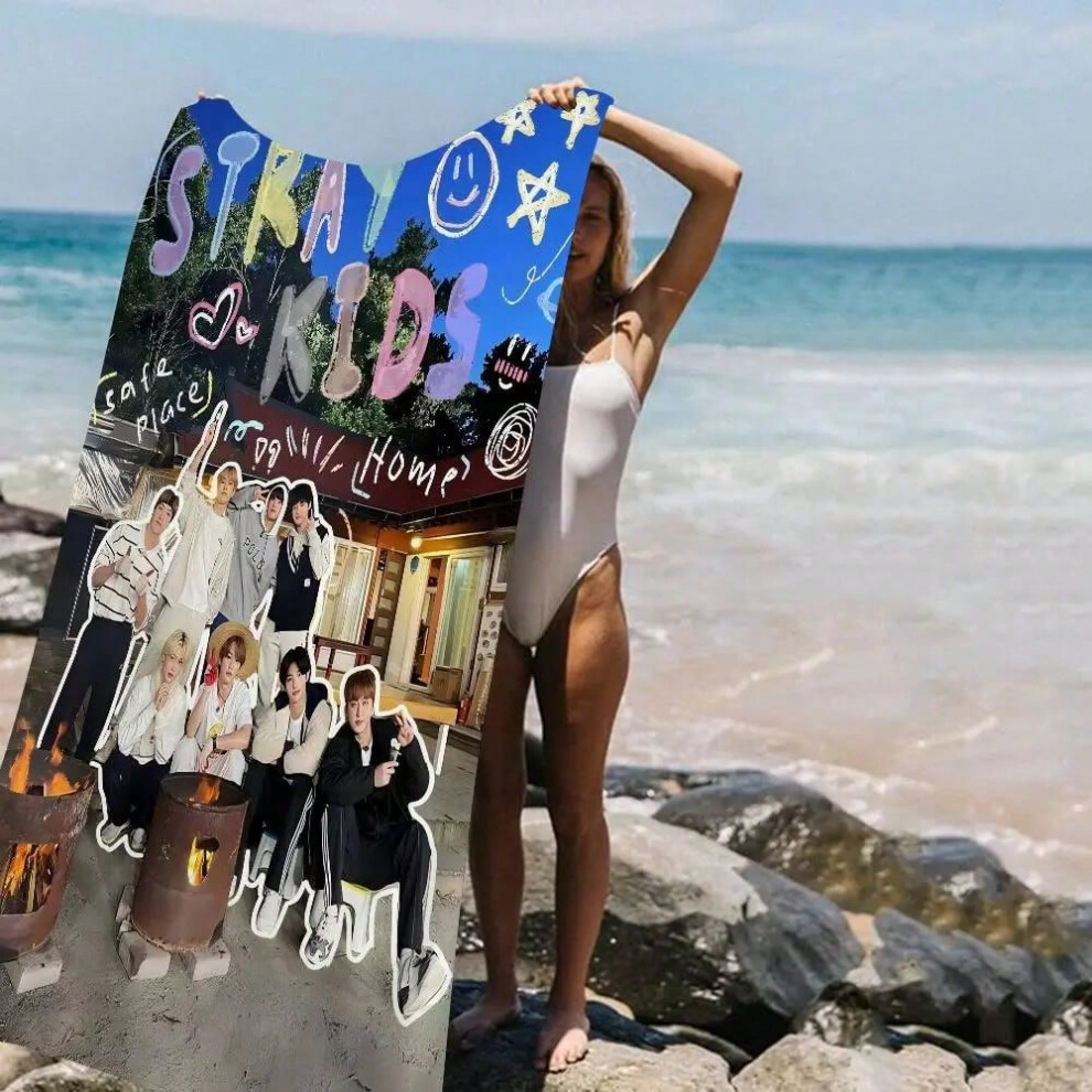 (z2, Cotton 76x182cm) Kpop Stray Kids Microfiber Blanket Quick Drying Beach Towels Oversized Printing Super Absorbent Pool Towel Blanket-image-OPC-PJNDGG6-NEW