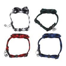 4pcs Pet Collar Plaid Detachable Bow Tie for Small Dogs & Cats, Adjustable