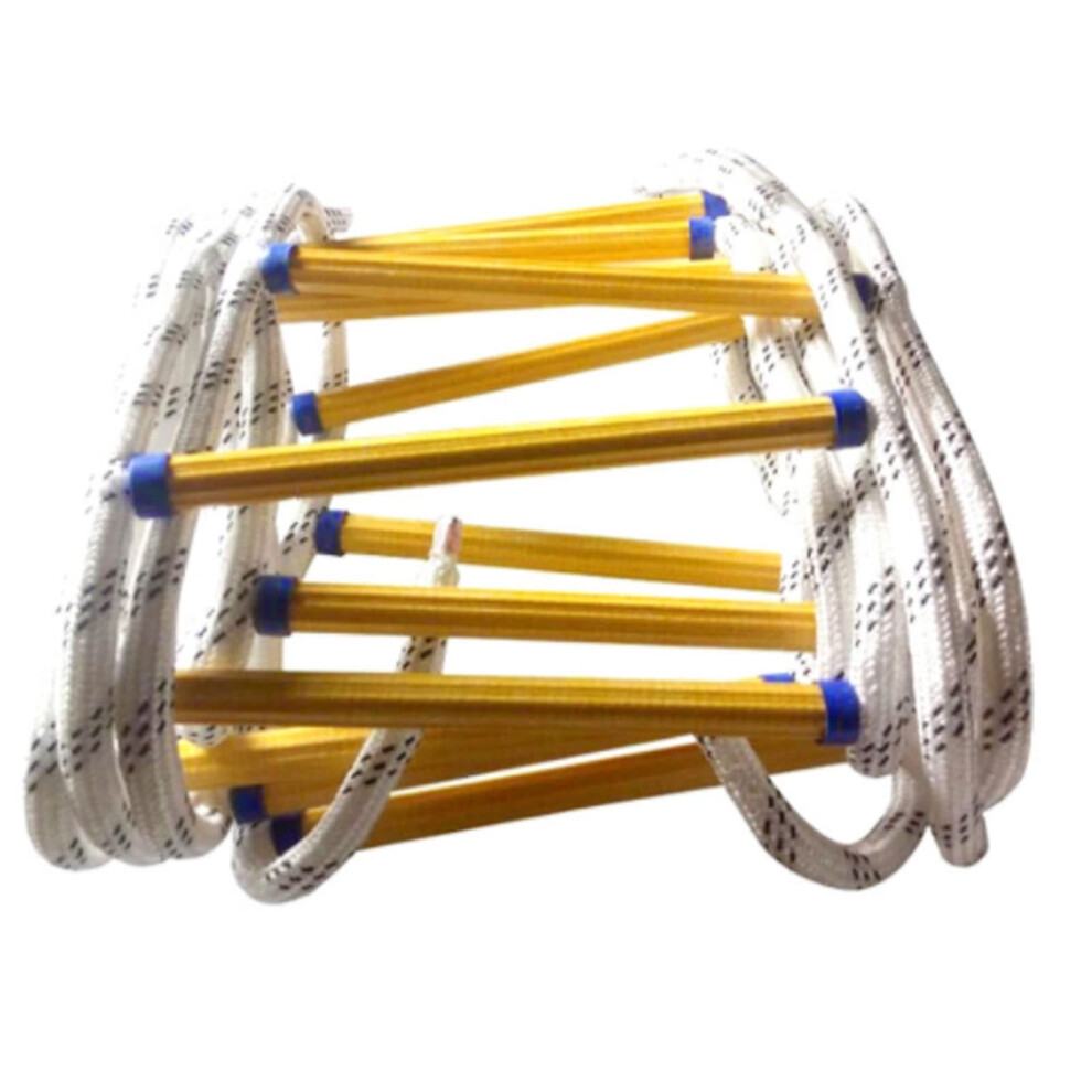 Fire Escape Rope Ladder 10Ft/3M For 2-7 Story Buildings Non-Slip Flame Resistant With Hooks For Emergency Rescue And Climbing 6947110165035