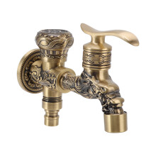 Antique Copper Oil Rubbed Brass Water Tap with 2 Handles & G1/2 Thread