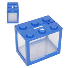 Tanque Azul Mini para Betta con Cascada, Acuario de Escritorio