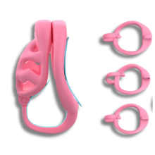 (PINK S--3 RING) 25 Styles Adjustable Breathable Men Chastity Cage 3 Rings Hook Lock Black Pink Lock Discreet Penis Toy for Intimate Control