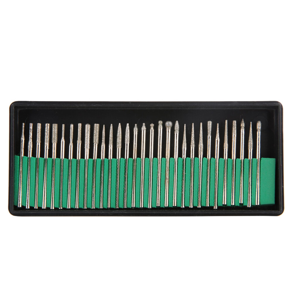 30Pcs Diamond Shank Grinding Rotary Drill Bits Set 9387669634328