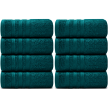 Pack of 8 Big Super Jumbo Bath Sheets 100x200 cm Premium Egyptian Cotton XL Bath Towels (Blue Lagoon)